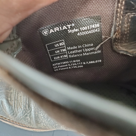 Ariat Rugged WorkHog H2O Waterproof Work Boots Men's 8 D Wide Square Toe Shoes - Picture 6 of 7